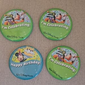Disney Celebration/Birthday Buttons -